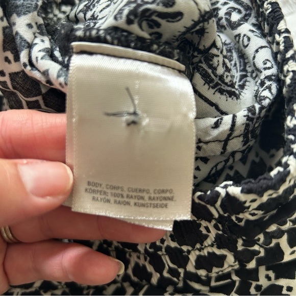 Hei Hei Byrd Anthropologie Black White Geometric Embroidered Tapered Pants Small - Picture 8 of 9